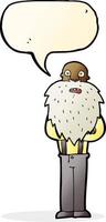 cartoon bearded old man with speech bubble vector