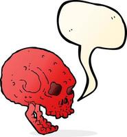 cartoon spooky skull with speech bubble vector