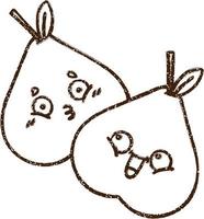 Pears Charcoal Drawing vector