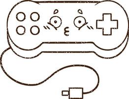 Console Controller Charcoal Drawing vector