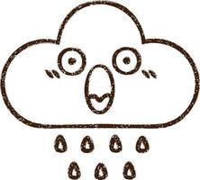 Rain Cloud Charcoal Drawing vector