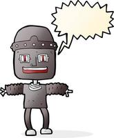 cartoon robot with speech bubble vector