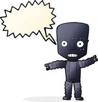 cartoon robot with speech bubble vector