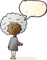 cartoon old lady with speech bubble vector