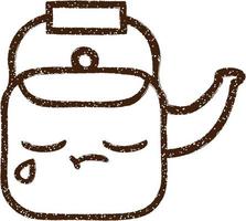 Teapot Charcoal Drawing vector