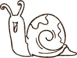 dibujo al carbón de caracol scribbly vector