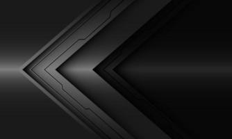 Abstract metallic arrow black line circuit cyber direction geometric design modern futuristic technology background vector