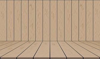 vector de fondo de escenario de piso y pared de habitación en blanco de madera marrón