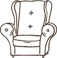 Comfy Armchair Charcoal Drawing vector