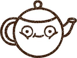 Teapot Charcoal Drawing vector