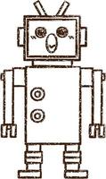 Robot Charcoal Drawing vector