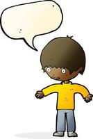 cartoon confused boy with speech bubble vector