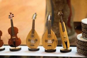 Set of  models of wooden musical instruments photo