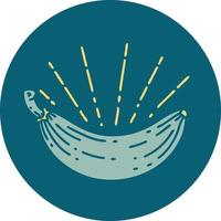 icon of tattoo style banana vector