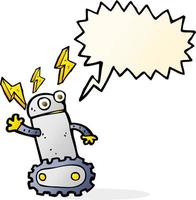 cartoon robot with speech bubble vector