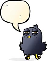 funny cartoon bird with speech bubble vector