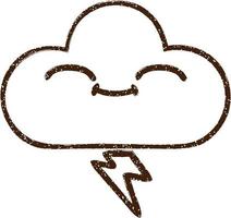 Thunder Cloud Charcoal Drawing vector