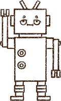 dibujo de carbón de robot loco vector