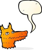 cartoon fox head with speech bubble vector