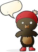 cartoon cute teddy bear with speech bubble vector