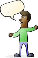 cartoon surprised man with speech bubble vector