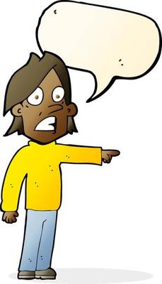 cartoon surprised man with speech bubble