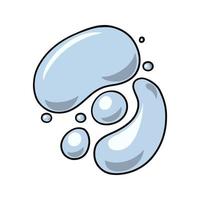 Round water drops, splashes, vector illustration in cartoon style on a white background