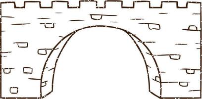 Stone Bridge Charcoal Drawing vector