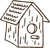Bird House Charcoal Drawing vector