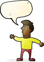 cartoon worried man with speech bubble vector