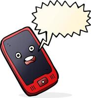 cartoon mobile phone with speech bubble vector