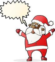 cartoon santa claus with speech bubble vector