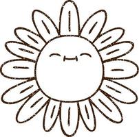 Happy Flower Charcoal Drawing vector