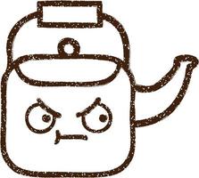 Hot Kettle Charcoal Drawing vector