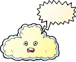 cartoon cloud symbol with speech bubble vector