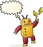 cartoon robot with speech bubble vector