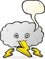 cartoon thundercloud with speech bubble vector