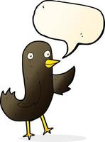 funny cartoon bird with speech bubble vector