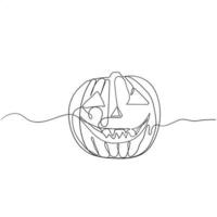 continuous line drawing jack o lantern illustration vector