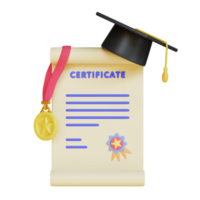 certificat d'études supérieures de rendu 3d avec médaille png