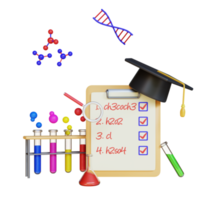 3d render Science graduation with hat png