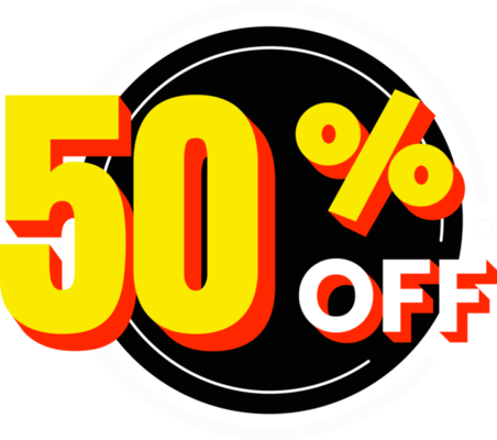 50 Off PNGs For Free Download 50 Percent Off Discount Number With Circle Element Png