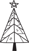 dibujado a mano ilustración de árbol de navidad png