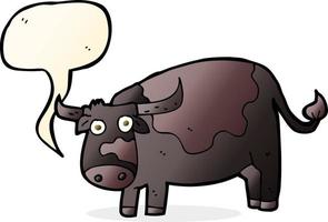 vaca de dibujos animados con burbujas de discurso vector