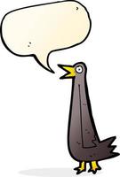 funny cartoon bird with speech bubble vector