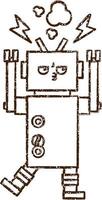 Angry Robot Charcoal Drawing vector