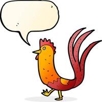 cartoon cockerel with speech bubble vector