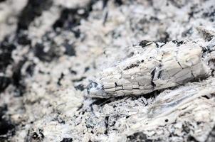Pile of ashes after the fire went out grunge background texture photo