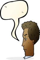 cartoon annoyed man with speech bubble vector