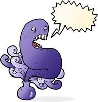 cartoon halloween ghost in bottle with speech bubble vector